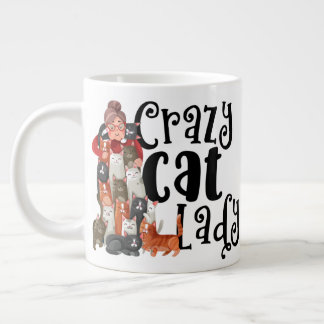Taza De Café Gigante La Loca Dama De Gato Por Ese Amante De Gato En Tu 