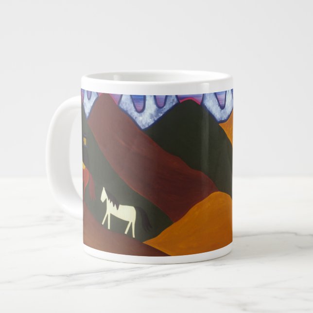 Taza De Café Gigante La luna y el puma que dicen adiós a (Izquierda)