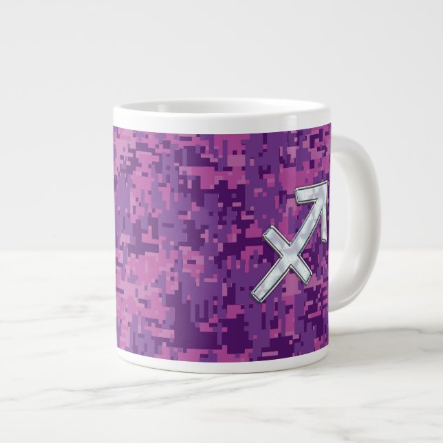 Taza De Café Gigante La madre de la perla sagitario símbolo Fuchsia Cam (Derecha)
