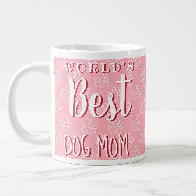 Taza De Café Gigante La mejor madre del perro del mundo (rosa) - Person (Izquierda)