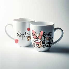 Taza De Café Gigante La mejor madre del perro jamás personalizó el fran