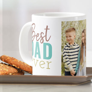 Taza De Café Gigante La mejor tipografía de papá y foto de Personalizad