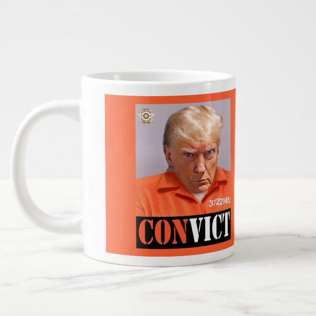 Taza De Café Gigante La MUG-Shot de Trump — (Izquierda)