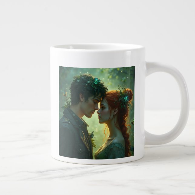 Taza De Café Gigante La pareja de hadas amorosas Mugs (Derecha)