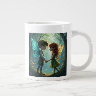 Taza De Café Gigante La pareja de hadas amorosas Mugs