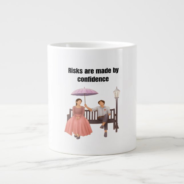 Taza De Café Gigante La pareja romántica ama el músculo (Frente)