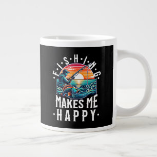 Taza De Café Gigante La pesca me hace feliz