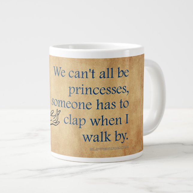 Taza De Café Gigante La princesa de SlipperyJoe aplaude caminar diverti (Derecha)