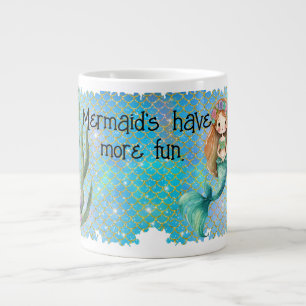 Taza De Café Gigante "La sirena se divierte más".