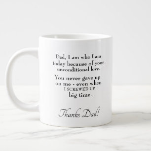 Taza De Café Gigante La tipografía mejor papá del mundo amor incondicio