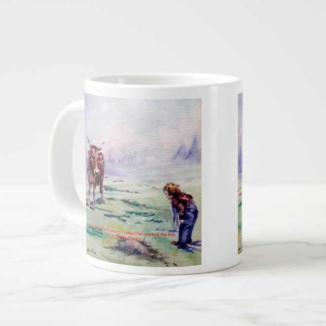 Taza De Café Gigante La vaca y el niño/The cow and the boy (Izquierda)