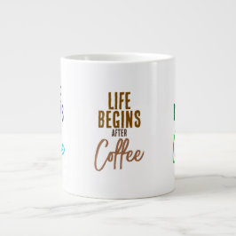 Taza De Café Gigante La vida comienza después