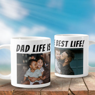 Taza De Café Gigante La vida de papá es la mejor vida 2 fotos Padre