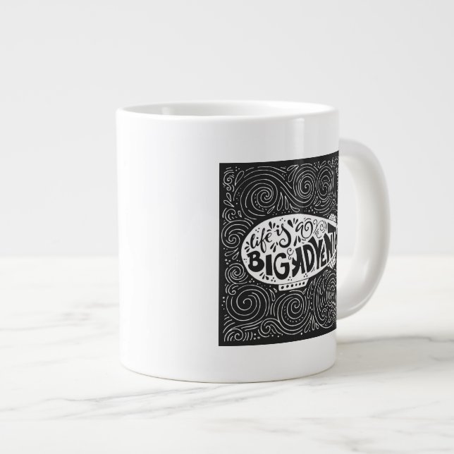 Taza De Café Gigante La vida es una aventura grande (Derecha)