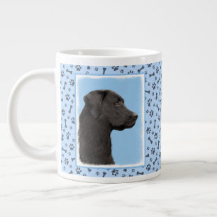 Taza De Café Gigante Labrador recuperador pintura negra original de per