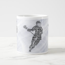 Taza De Café Gigante Lacrosse Player Word Art, Lax