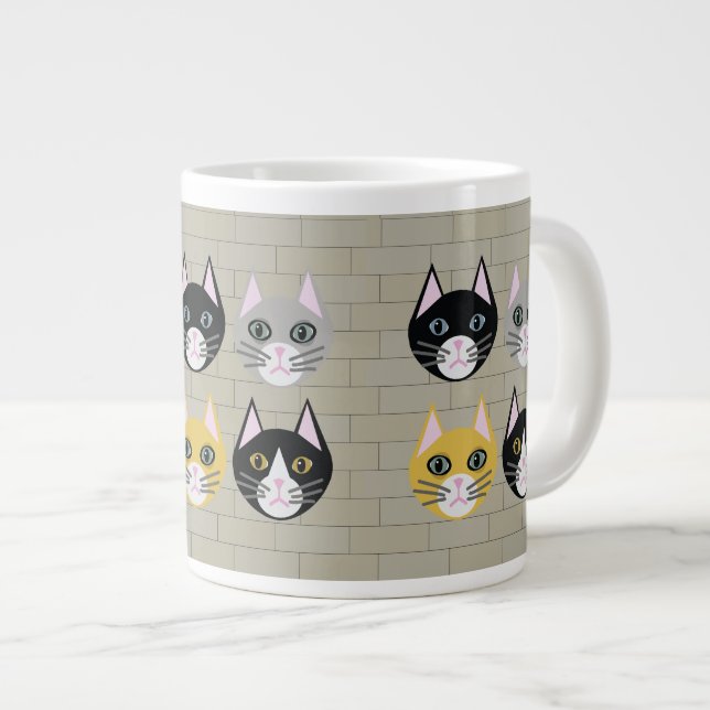 Taza De Café Gigante ladrillo de gatos (Derecha)