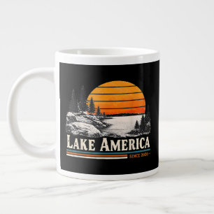 Taza De Café Gigante Lago América 2026 Vintage