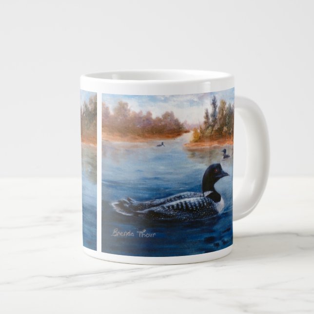 Taza De Café Gigante Lago loon (Derecha)
