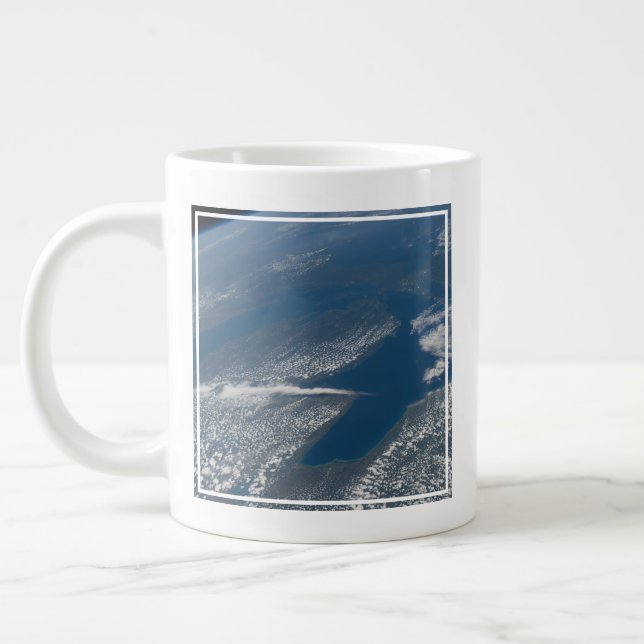 Taza De Café Gigante Lago Michigan, Lago Huron Y Estado De Michigan. (Izquierda)