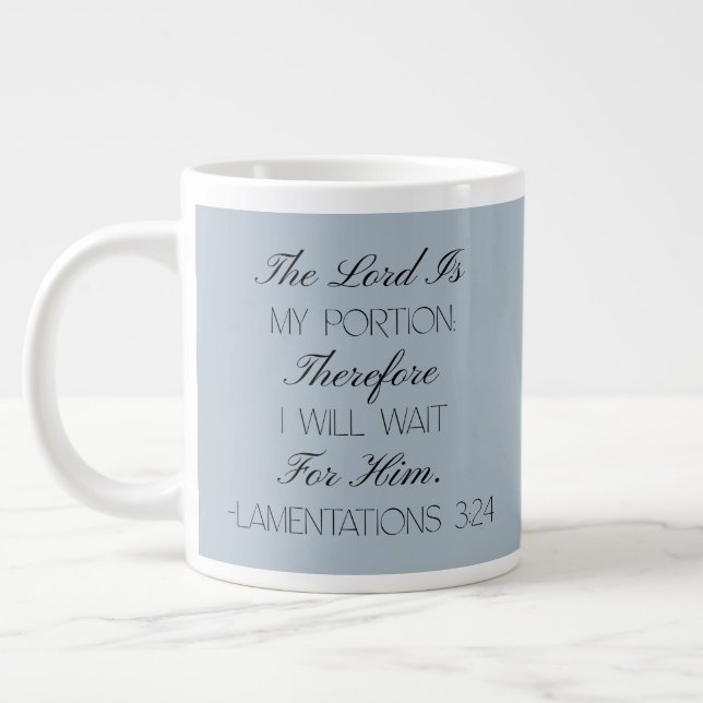 Taza De Café Gigante Lamentations 3:24 Hope Bible Verse Mug  (Izquierda)