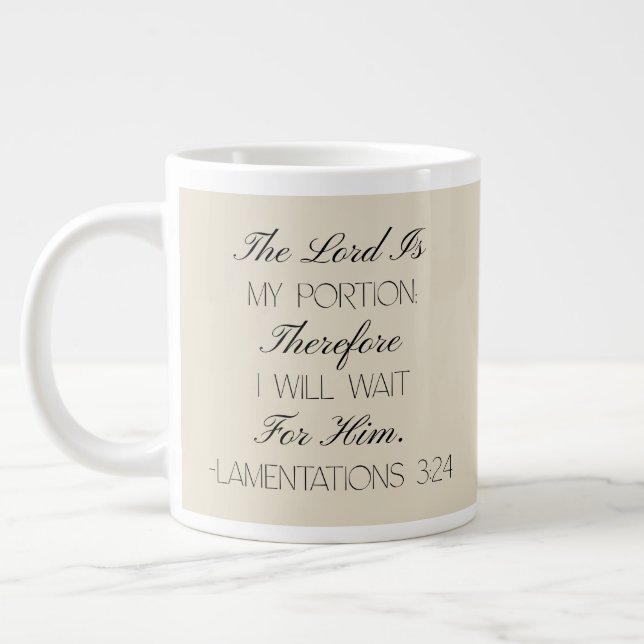 Taza De Café Gigante Lamentations 3:24 Hope Bible Verse Mug  (Izquierda)