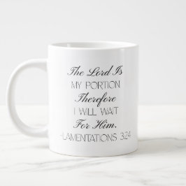 Taza De Café Gigante Lamentations 3:24 Hope Bible Verse Mug 