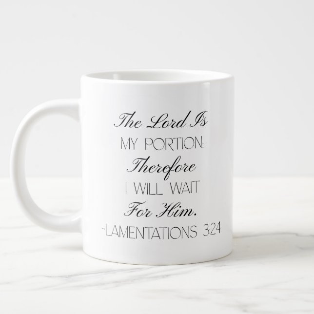 Taza De Café Gigante Lamentations 3:24 Hope Bible Verse Mug  (Izquierda)