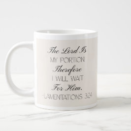 Taza De Café Gigante Lamentations 3:24 Hope Bible Verse Mug 