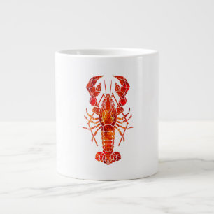 Taza De Café Gigante Langosta poligonal roja