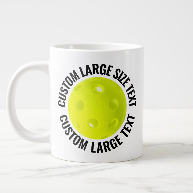 Taza De Café Gigante Large Size Personalized Text Pickleball Custom (Izquierda)
