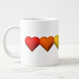 Taza De Café Gigante Las glifos de formas de corazón 3D brillantes de S