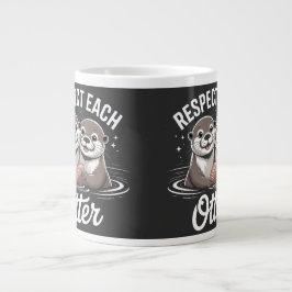Taza De Café Gigante Las nutrias se respetan entre sí Divertido