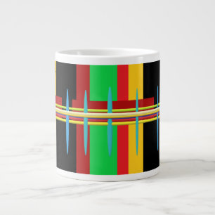 Taza De Café Gigante Las rayas de arte moderno son abstractas