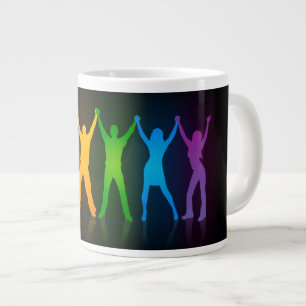 Taza De Café Gigante Las seis siluetas de pie de Slipperyjoe con los br