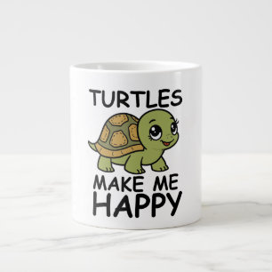 Taza De Café Gigante Las tortugas me hacen feliz