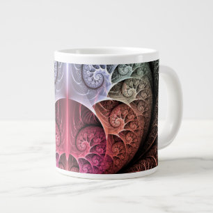 Taza De Café Gigante Latido, Arte fractal surrealista abstracto
