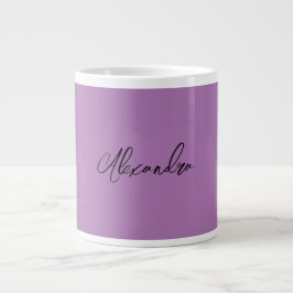 Taza De Café Gigante Lavanda de nombre propio de caligrafía plana minim