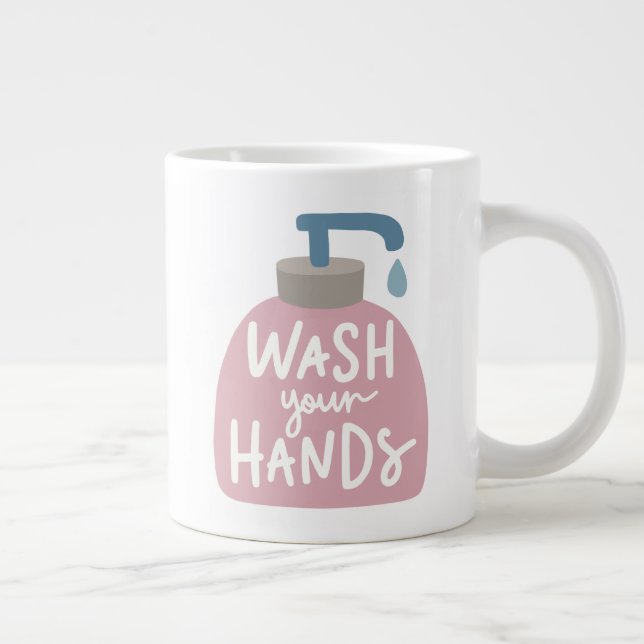 Taza De Café Gigante Lávese las manos (Derecha)