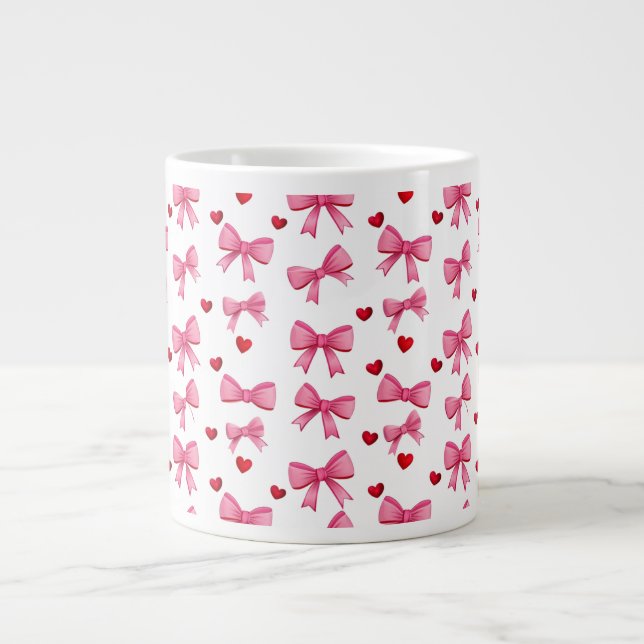 Taza De Café Gigante Lazos rosas (Frente)