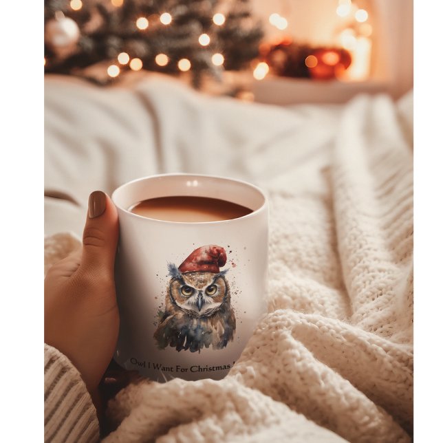 Taza De Café Gigante Lechuza de invierno encantada, personalizado (Subido por el creador)