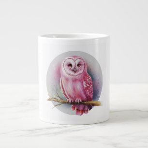 Taza De Café Gigante Lechuza rosa Café blanco Mug