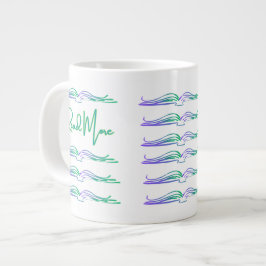 Taza De Café Gigante Leer más en Verde y Azul