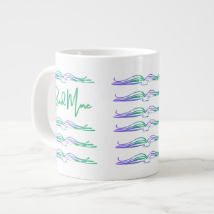 Taza De Café Gigante Leer más en Verde y Azul
