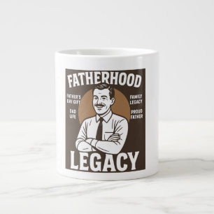Taza De Café Gigante Legado de Paternidad Vintage Día del Padre