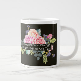 Taza De Café Gigante Lema de trabajo fotográfico personalizado uno