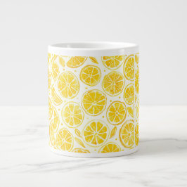 Taza De Café Gigante Lemon Slice Full Pattern Bright Yellow Kitchen Mug
