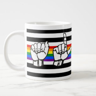 Taza De Café Gigante Lenguaje de Rótulo americano del orgullo LGBTQ+