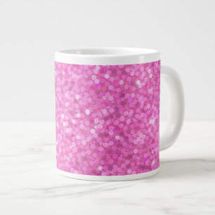 Taza De Café Gigante Lentejuelas rosadas brillantes
