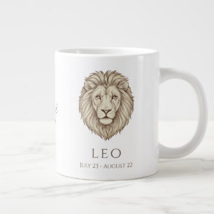 Taza De Café Gigante Leo Zodiac Nombre Personalizado y Fecha de Nacimie
